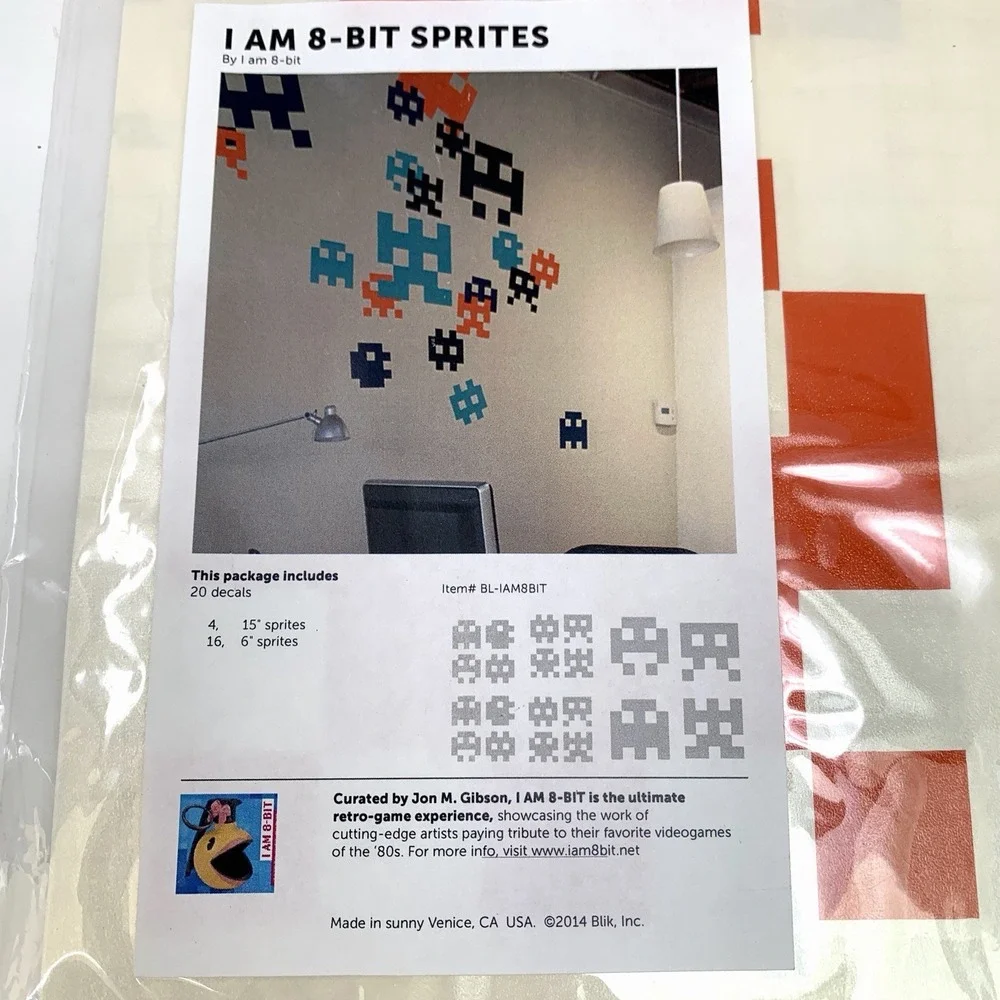 Blik Retro Gaming I am 8-Bit Sprite Wall Decals Set of 20, 15